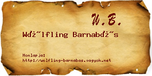 Wölfling Barnabás névjegykártya